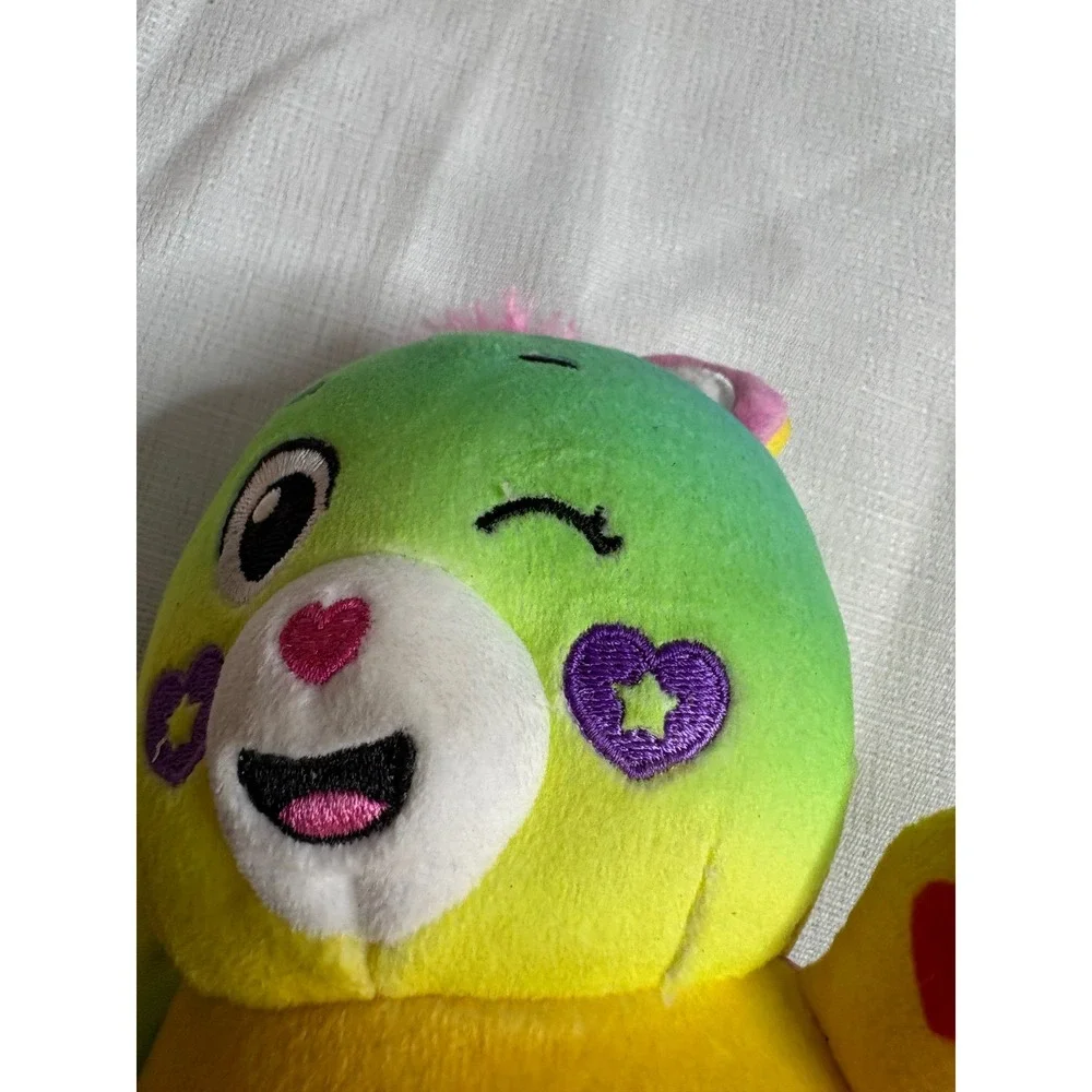 Care Bears Togetherness Bear Rainbow Tie Dye Plush Stuffed Animal Winking Heart